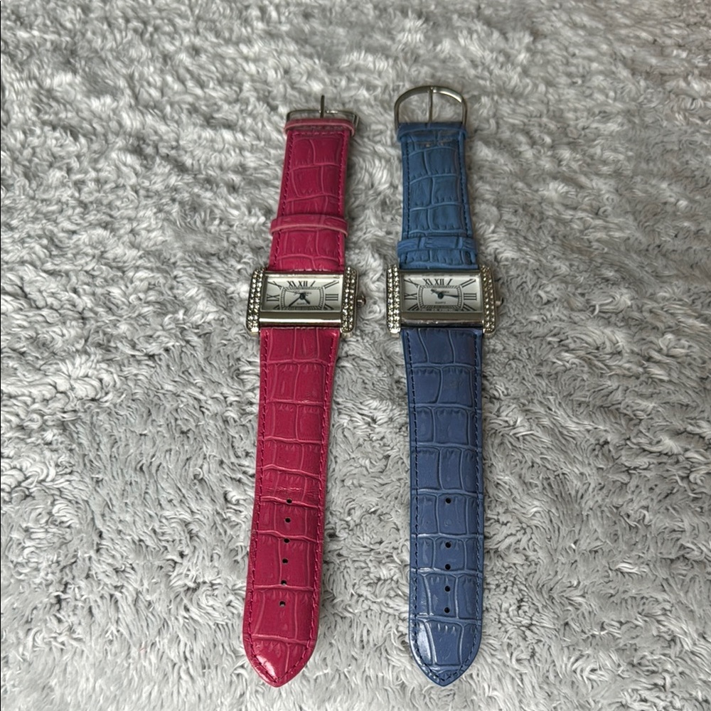 Genevex Pink and Blue Crocodile Pattern Watches!